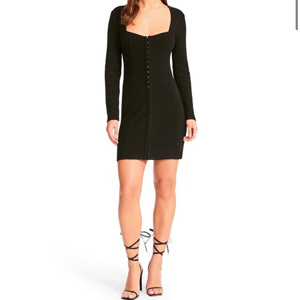 NWT BB Dakota Steve Madden black knit, ribbed sweater dress Size S